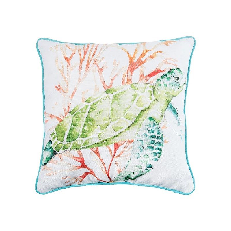 18" Multipastel Sea Turtle Pillow - Wilford &amp;Amp; Lee Home Accents intended for