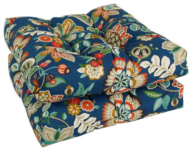 19" Squared Patterned Tufted Dining Chair Cushions, Set Of 2, Telfair ... regarding A Closer Look at the 19" Squared Patterned Tufted Dining Chair Cushions