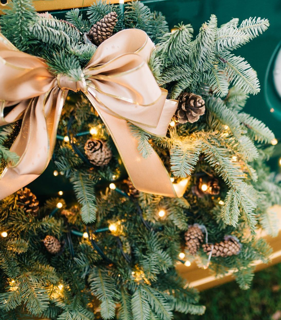 22" Square Mixed Noble Fir Wreath - Preorder - Flowers Talk Tivoli inside