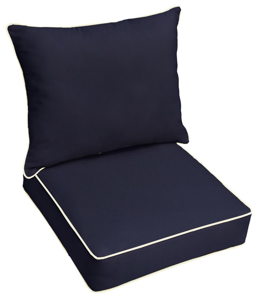 23"X25"X5" Deep Seating Pillow And Cushion Set, Corded - Outdoor ... in Beyond Aesthetics Understanding the Durability of 23x25x5 Blue Outdoor Deep Seating Cushion Sets