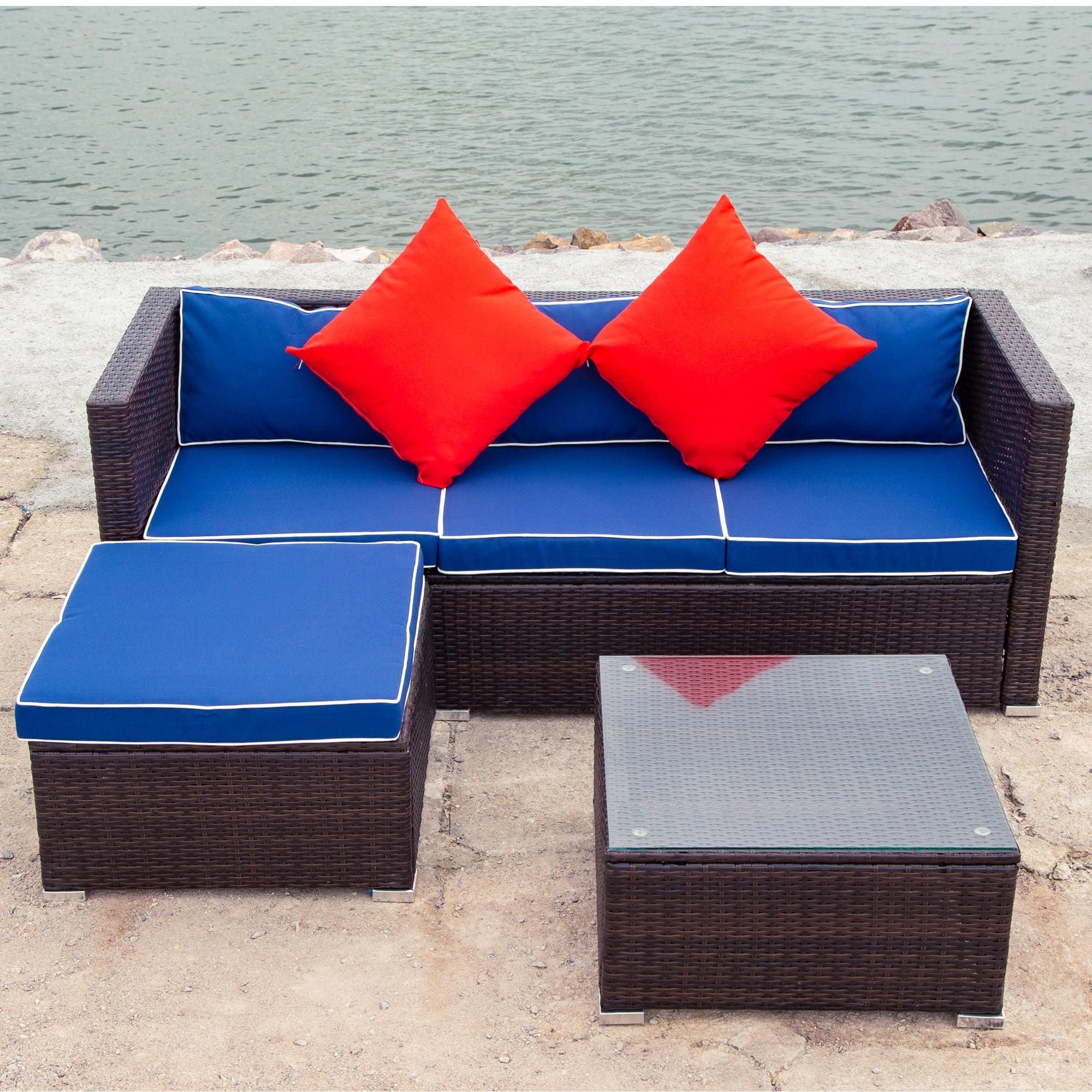 3 Piece Patio Sectional Wicker Rattan Outdoor Furniture Sofa Set Patio ... for Insider Tips for Maximizing Your Turtle Beach 3-Piece Patio Sectional