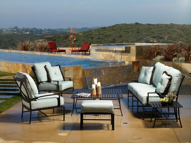 5 Pc. La Jolla Aluminum Outdoor Sofa Set By Sunset West - Modern ... with