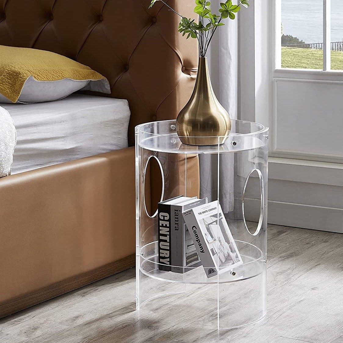 Acrylic Bedside Table with regard to
