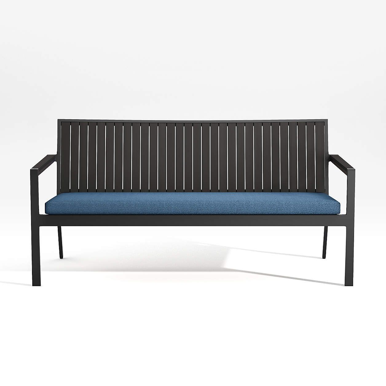 Alfresco Ii Black Outdoor Sofa With Sapphire Sunbrella Cushion ... within