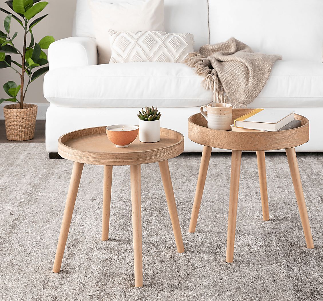 Allegrow Natural Light Wood End Table, Set Of 2 | Rooms To Go with regard to The Durability and Design of the Woodrise Lightweight Side Table