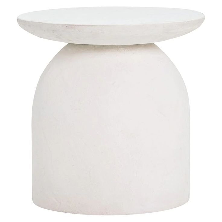 Aloe White Concrete Indoor/Outdoor Side Table I 2024 with regard to Accessorizing Your Patio The Grecia White Concrete End Table Set
