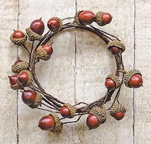 Amazon.com: Acorn Candle Ring | Fall Wreath 3.5 Inch Center | Fisb61032 ... intended for Creative Ways to Style Your Berry and Acorn Candle Ring for Every Season