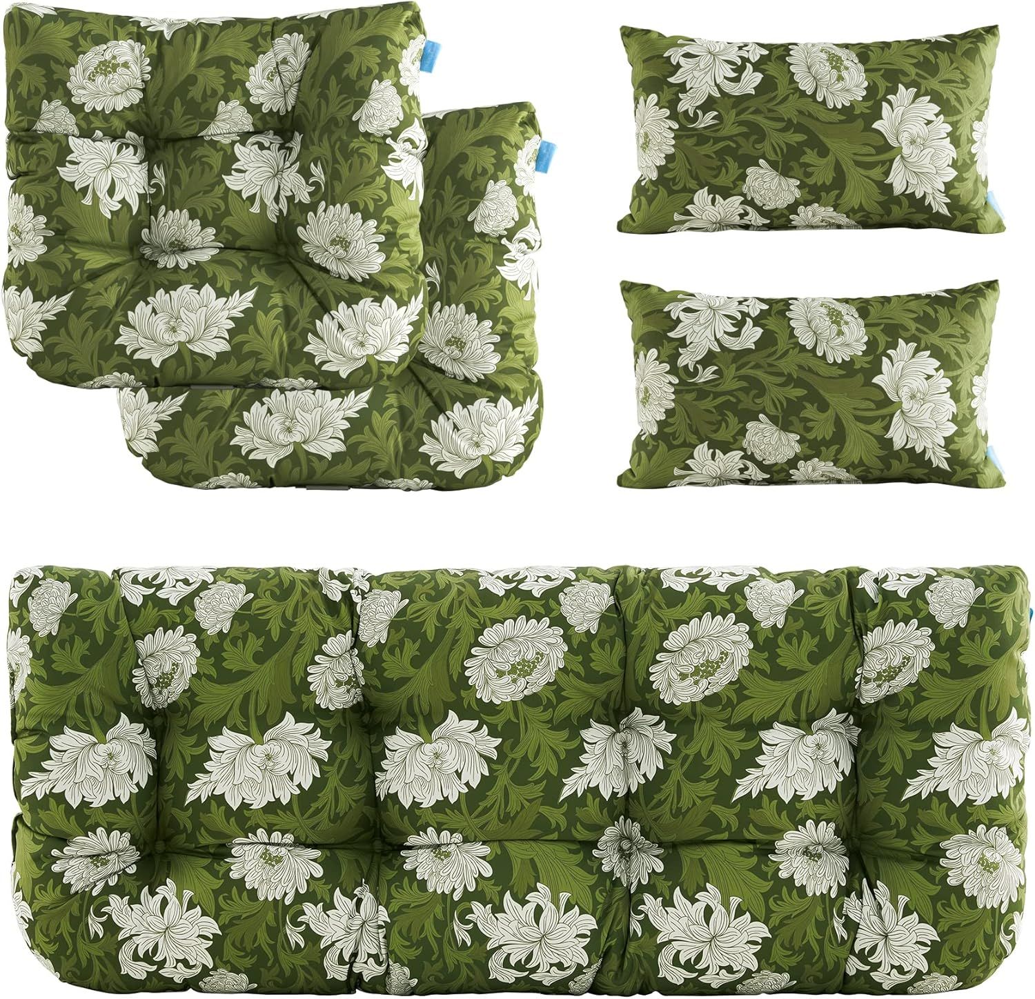 Amazon.com: Artplan Outdoor Cushions For Settee,Wicker Loveseat ... for Transform Your Settee with the Jungle-Inspired U-Shaped Cushion Set