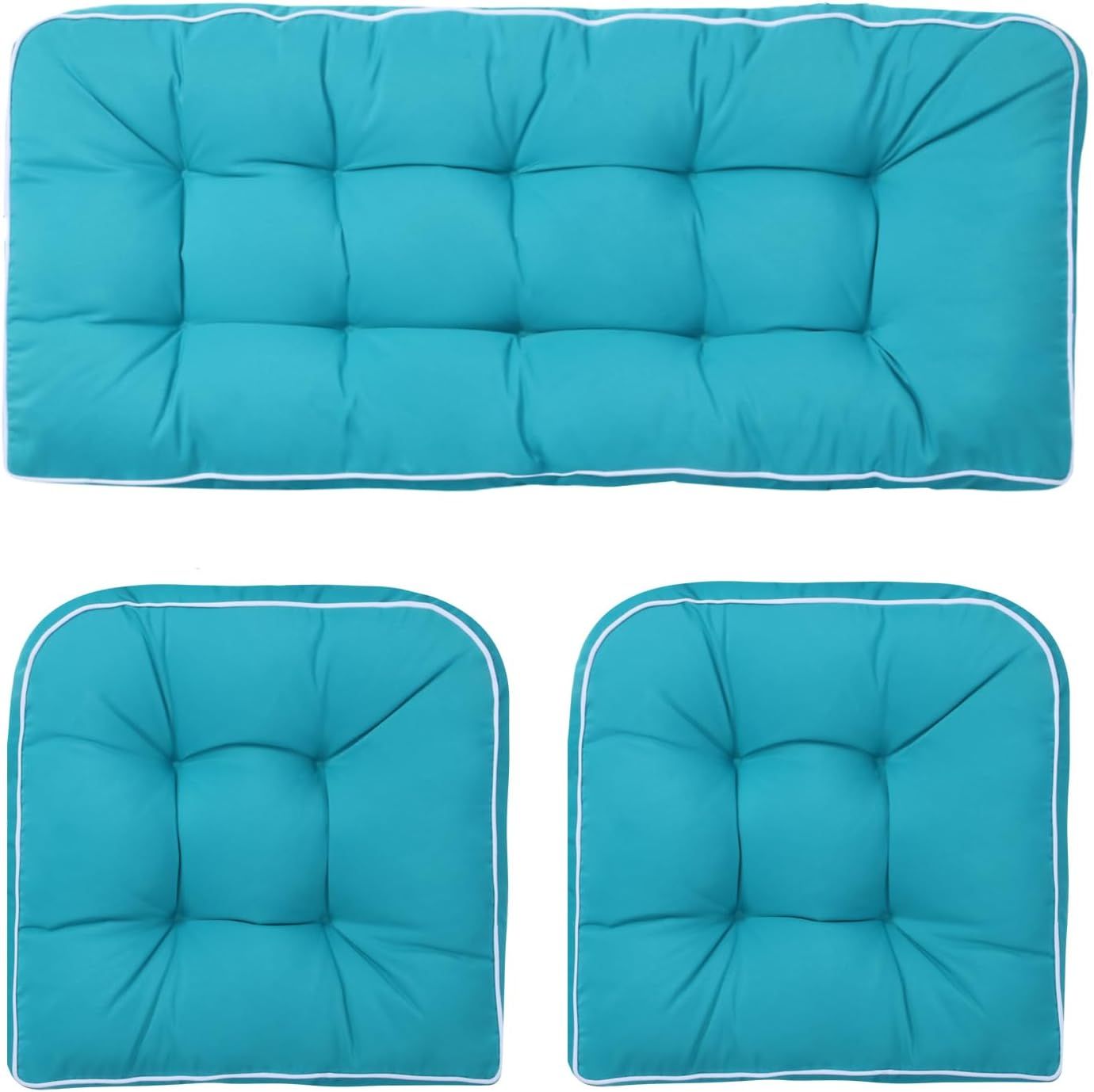 Amazon.com: Blytieor Outdoor 3 Piece Wicker Chair Cushion Set, 1 ... throughout