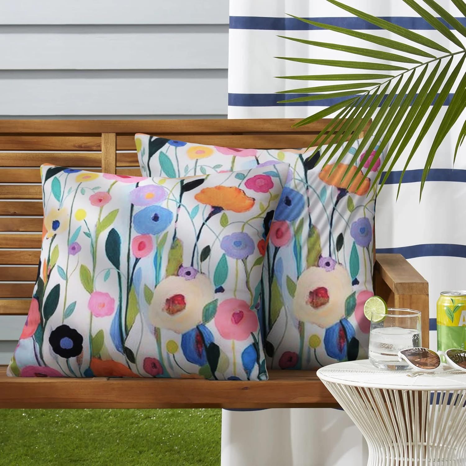 Amazon.com: Merrycolor Outdoor Pillow Covers 20X20 Waterproof Throw ... regarding