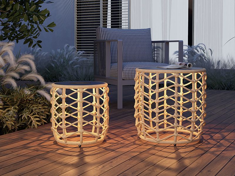 Amazon.com : Solar Yard Boho Solar Nesting Tables With Built-In Lights ... with Weathering the Elements How the Miami Outdoor End Table Stands Up