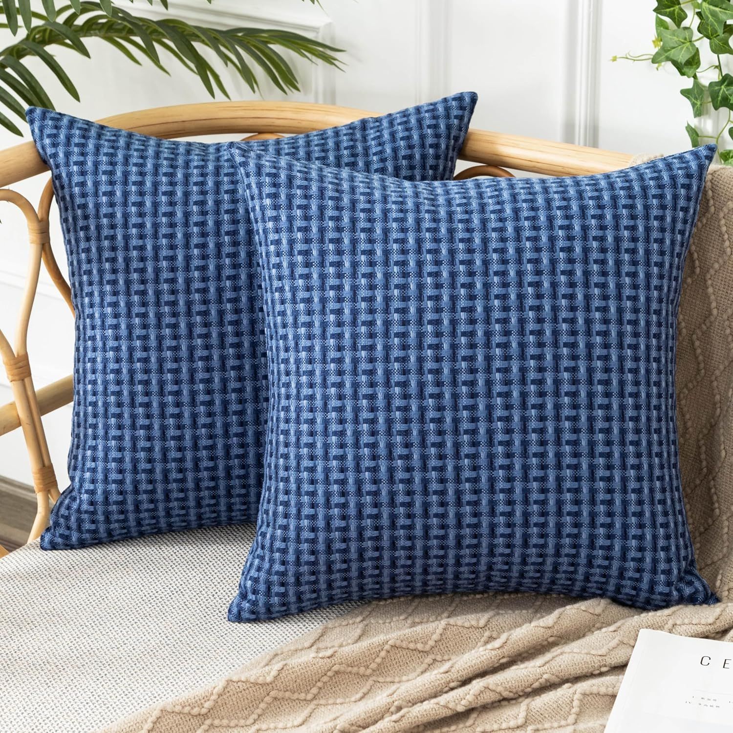 Amazon.com: Ugasa Outdoor Waterproof Pillow Covers Pack Of 2 Weaving ... with regard to