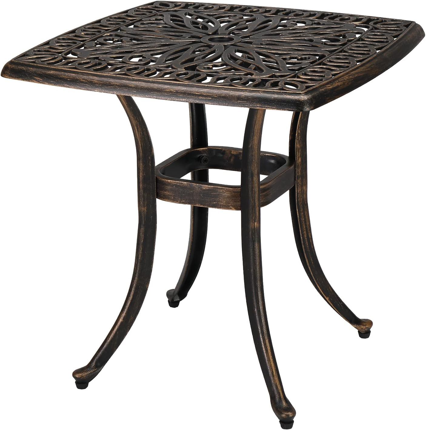 Amazon.com: Vingli 21” Cast Aluminum Outdoor Side Table With 1.6 ... with regard to Weathering the Elements How the Miami Outdoor End Table Stands Up