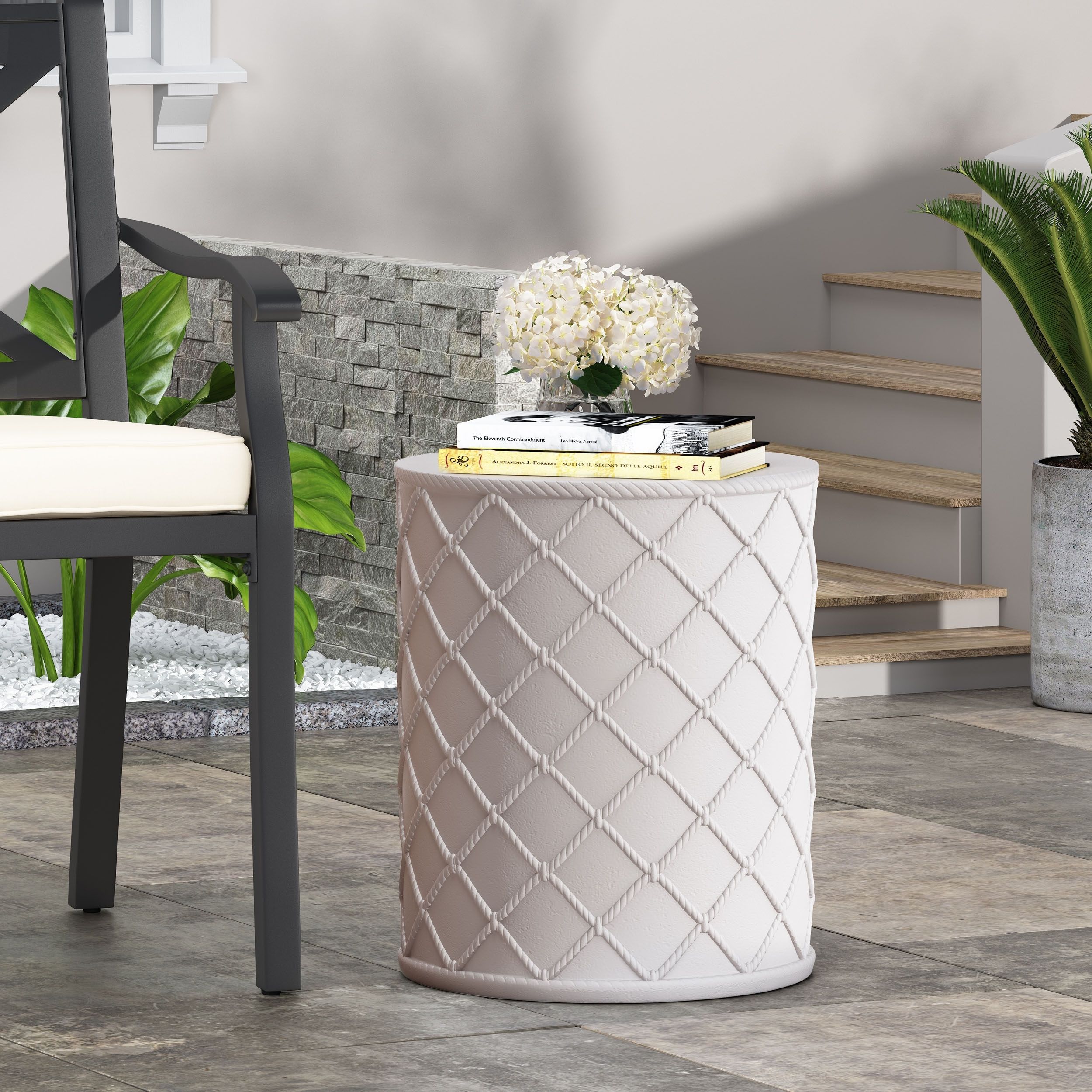 Aragon Outdoor Lightweight Concrete Side Table By Christopher Knight ... pertaining to A Closer Look at the Alcona Outdoor Lightweight Concrete Side Table's Natural Charm