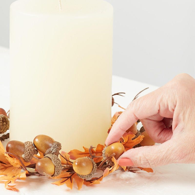 Artificial Acorn Candle Ring - Candles And Accessories - Primitive ... intended for
