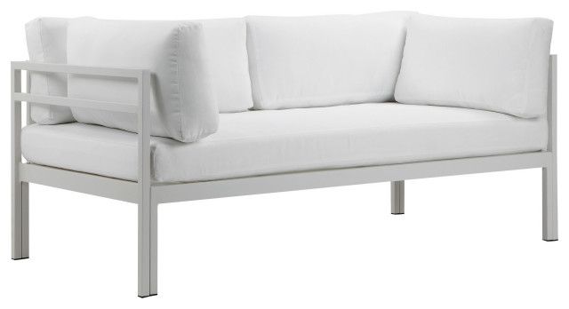 Benzara Bm287723 Outdoor Sofa White Water Resistant Fabric, Aluminum ... with A Closer Look at the Water-Resistant Fabric of the Benzara BM287723 Sofa