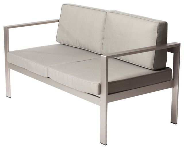 Benzara Bm287832 Sofa, Sleek Silver Aluminum Frame, Water Resistant ... pertaining to A Closer Look at the Water-Resistant Fabric of the Benzara BM287723 Sofa