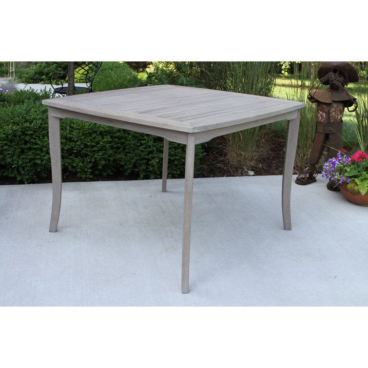 Birch Lane™ Fleur Gray-Wash Eucalyptus Outdoor Dining Table &amp;Amp; Reviews ... with