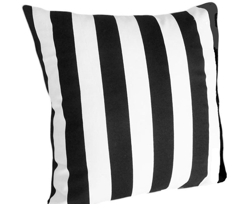 Black And White Striped Patio Pillow Indoor Outdoor Pillow with regard to
