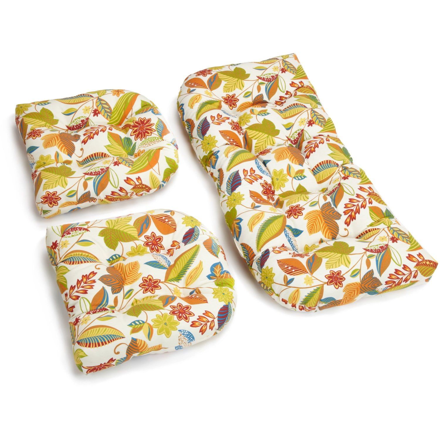 Blazing Needles U-Shaped Patterned Spun Polyester Tufted Settee Cushion ... pertaining to Transform Your Settee with the Jungle-Inspired U-Shaped Cushion Set