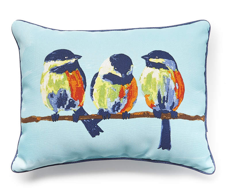 Blue Birds Outdoor Lumbar Throw Pillow - Big Lots | Outdoor Throw ... within