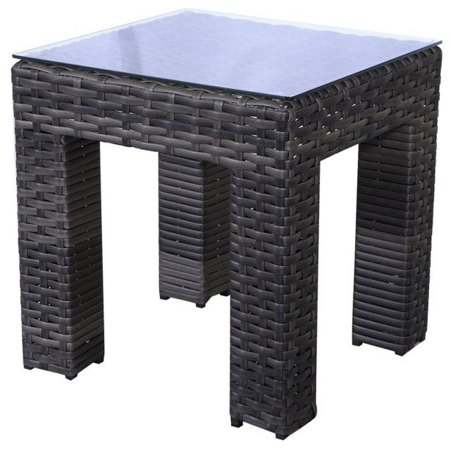 Bora Bora Two-Tone Wicker Rattan End Table - Tropical - Side Tables And ... with