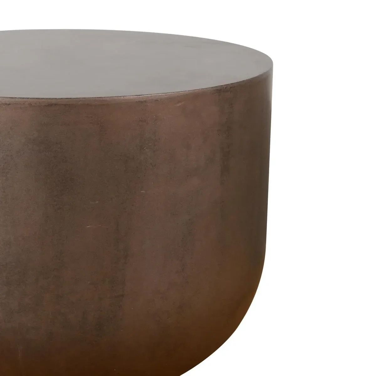 Bronze Cement Drum Outdoor Side Table | Chairish intended for Choosing the Right Bronze Cement Drum Outdoor Side Table for Your Space