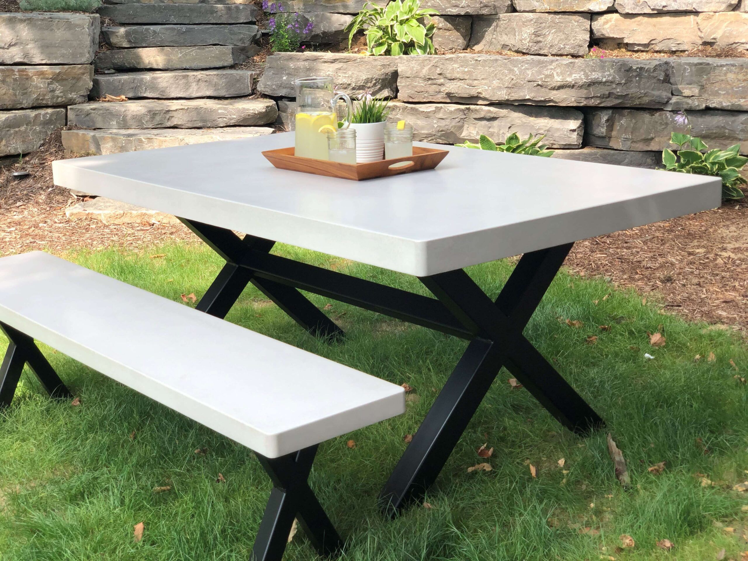 Concrete Patio Table | Integrity Fabricators throughout