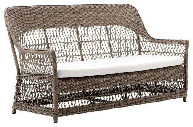 Dawn Outdoor 3-Seater Sofa, Antique, Tempotest White Canvas Cushion ... inside
