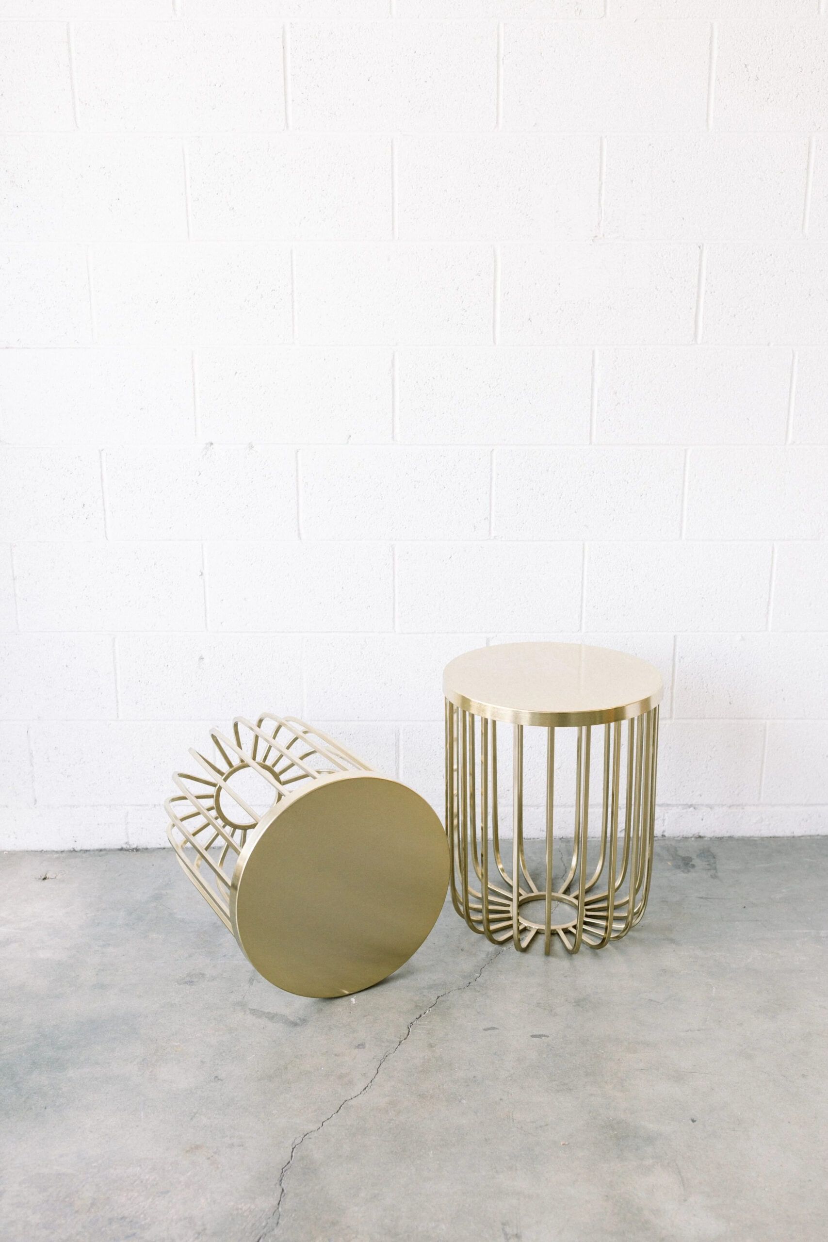 Divya Gold Cage Accent Table — Los Angeles Event Rentals | Provenance ... pertaining to The Artisanal Appeal of the Provenance Sand Accent Table