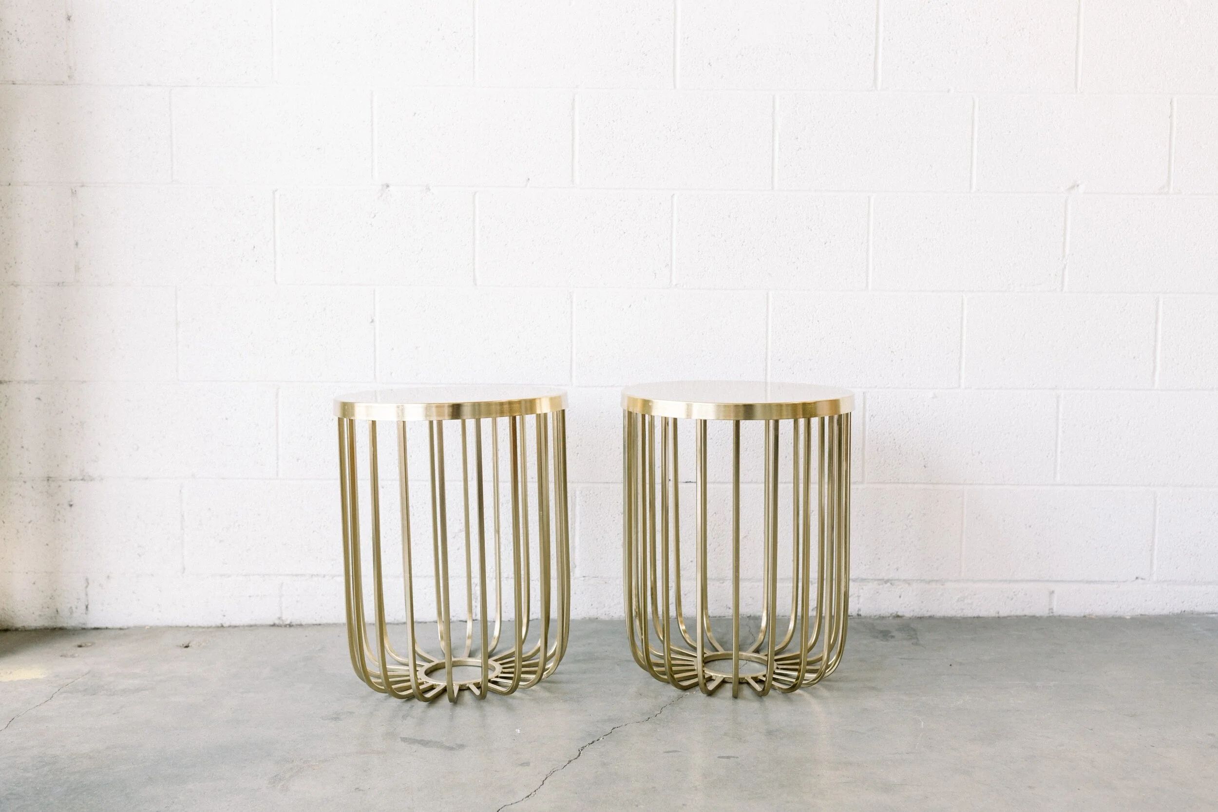 Divya Gold Cage Accent Table — Los Angeles Event Rentals | Provenance ... regarding
