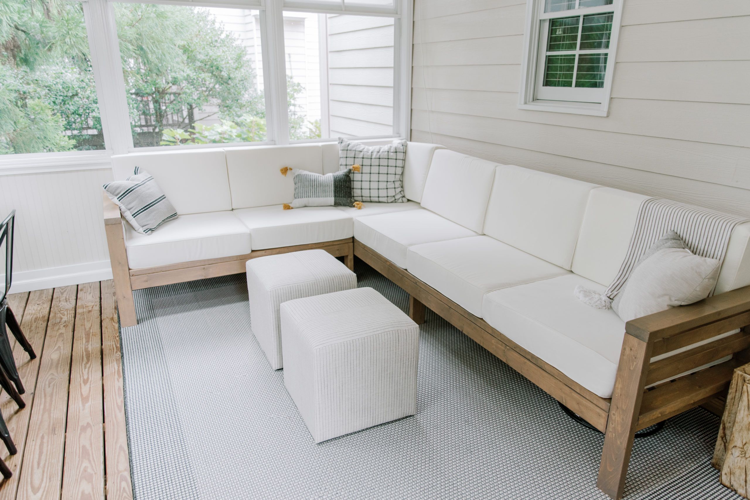 Diy Outdoor Sectional (Guide) - Home And Kind throughout Designing Cohesive Outdoor Spaces with the Salena Patio Sectional's Chic Palette