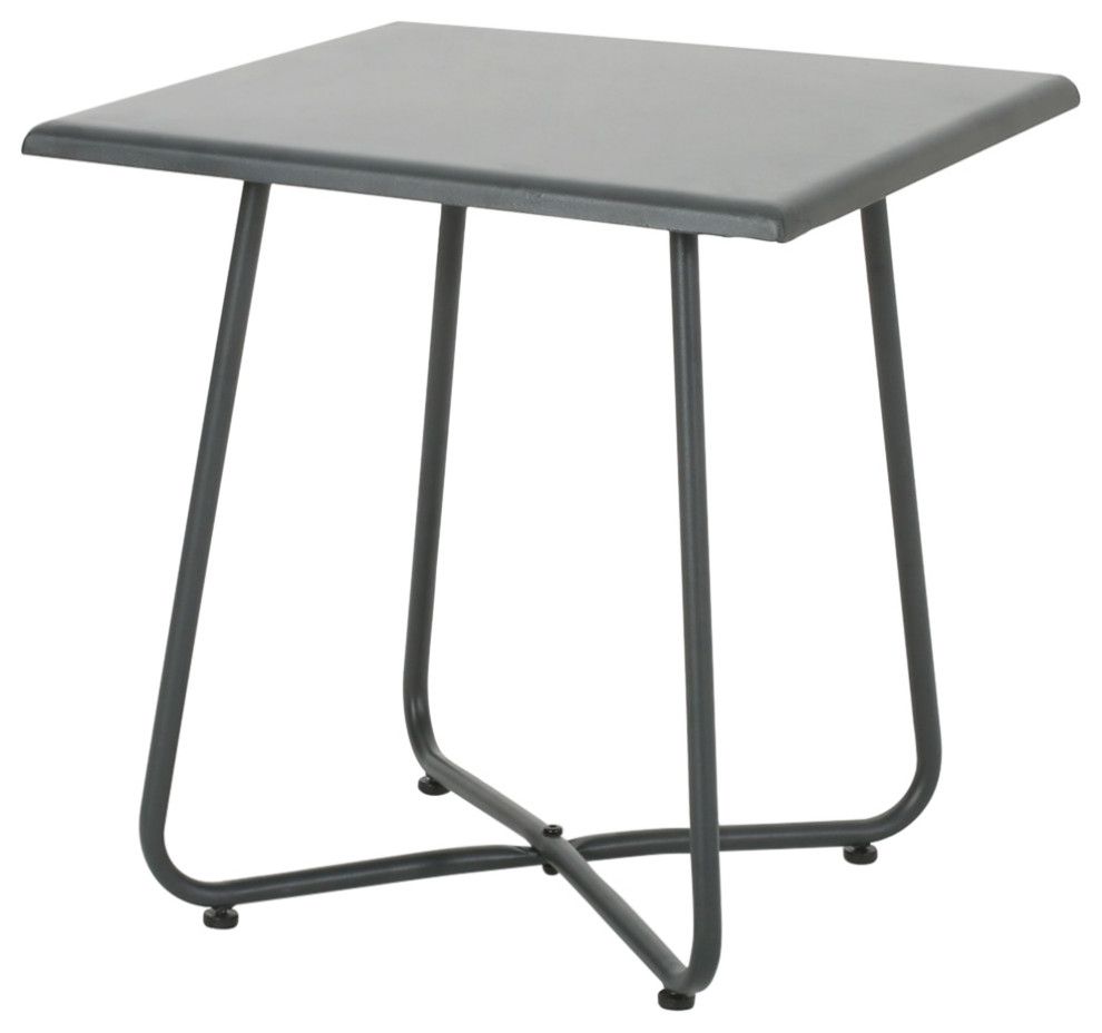 Doris Outdoor Modern 18" Side Table With Steel Legs - Transitional ... for