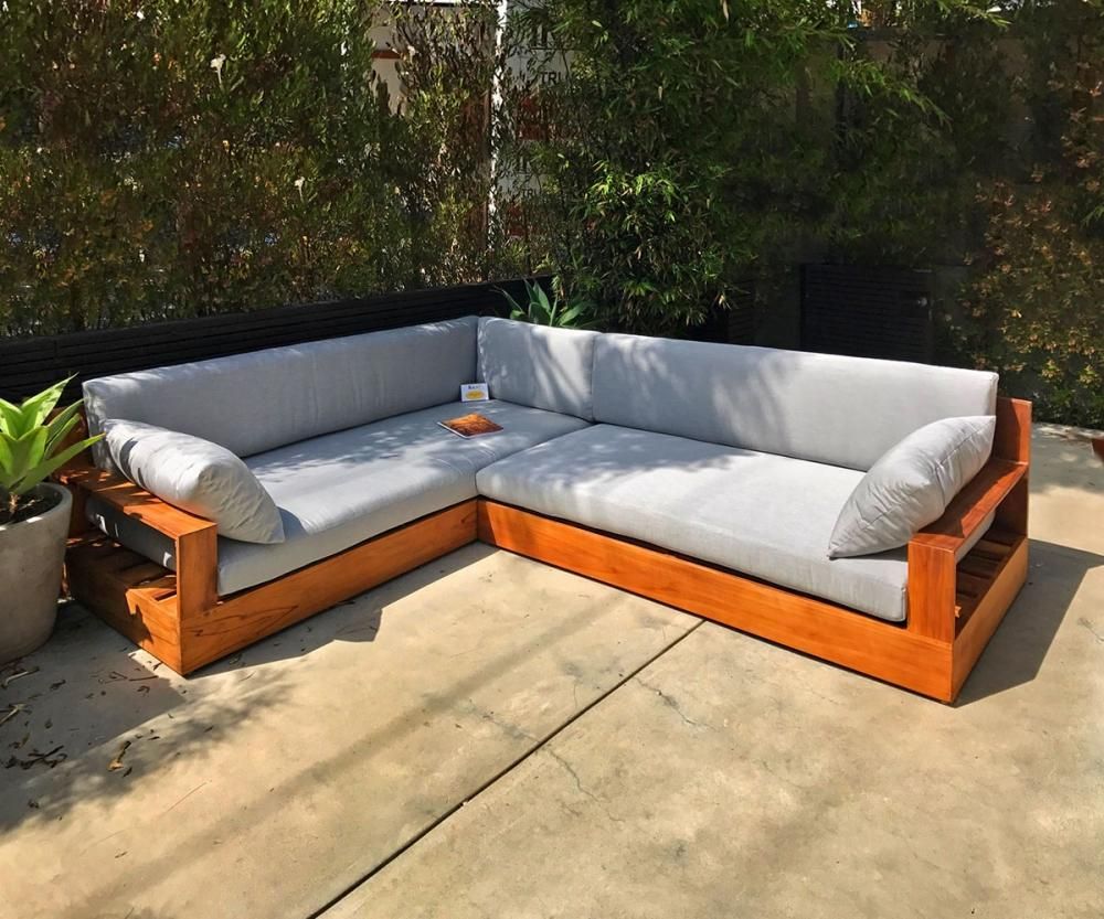Erika Deep Seating Teak Sectional With Cushion - Iksun Teak Patio ... with regard to Unpacking the Comfort and Style of the Gray Cypress Teak Sectional for Your Patio