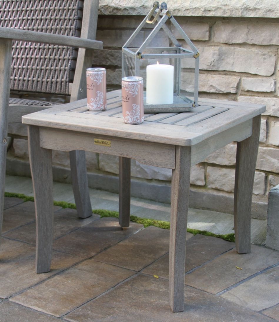 Eucalyptus End Table, Gray Washed | Outdoor Tables At L.l.bean within Exploring the Versatility of Gray Wash Eucalyptus End Tables
