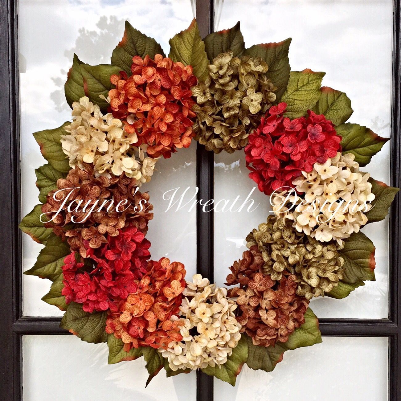 Fall Hydrangeas Wreath - Jayne's Wreath Designs in