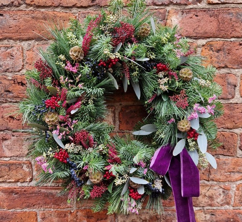 Festive Berry Wreath – Buy Online Or Call 01625 522228 regarding