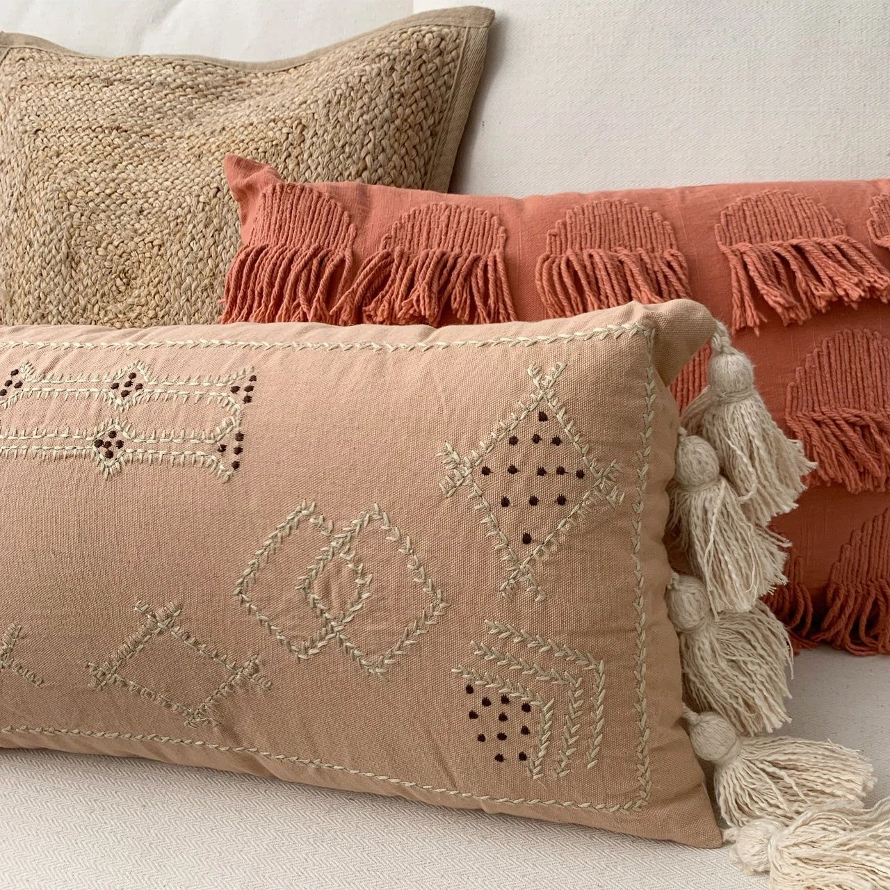 Folk Lumbar Cushion- Aura | Folk Decor, Boho Cushions, Silk Cushions in