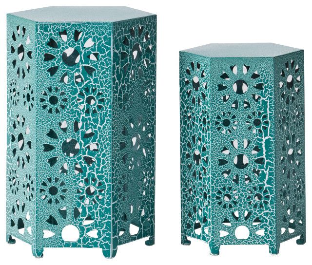 Gdf Studio 2-Piece Elliot Outdoor Sunburst Iron Side Table Set ... with regard to Creating Ambiance with the GDF Studio Elliot Outdoor Iron Tables