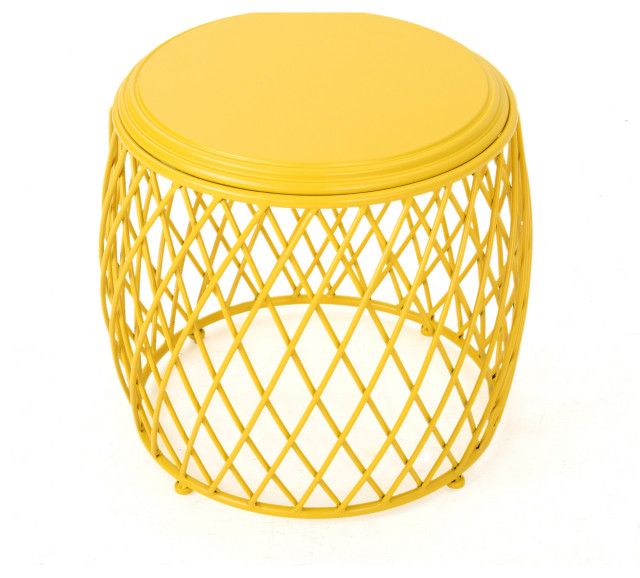 Gdf Studio Alameda Outdoor 19" Diameter Lattice Iron Side Table ... in Blue Hues and Iron Strength Discover the GDF Studio Lilly Side Table