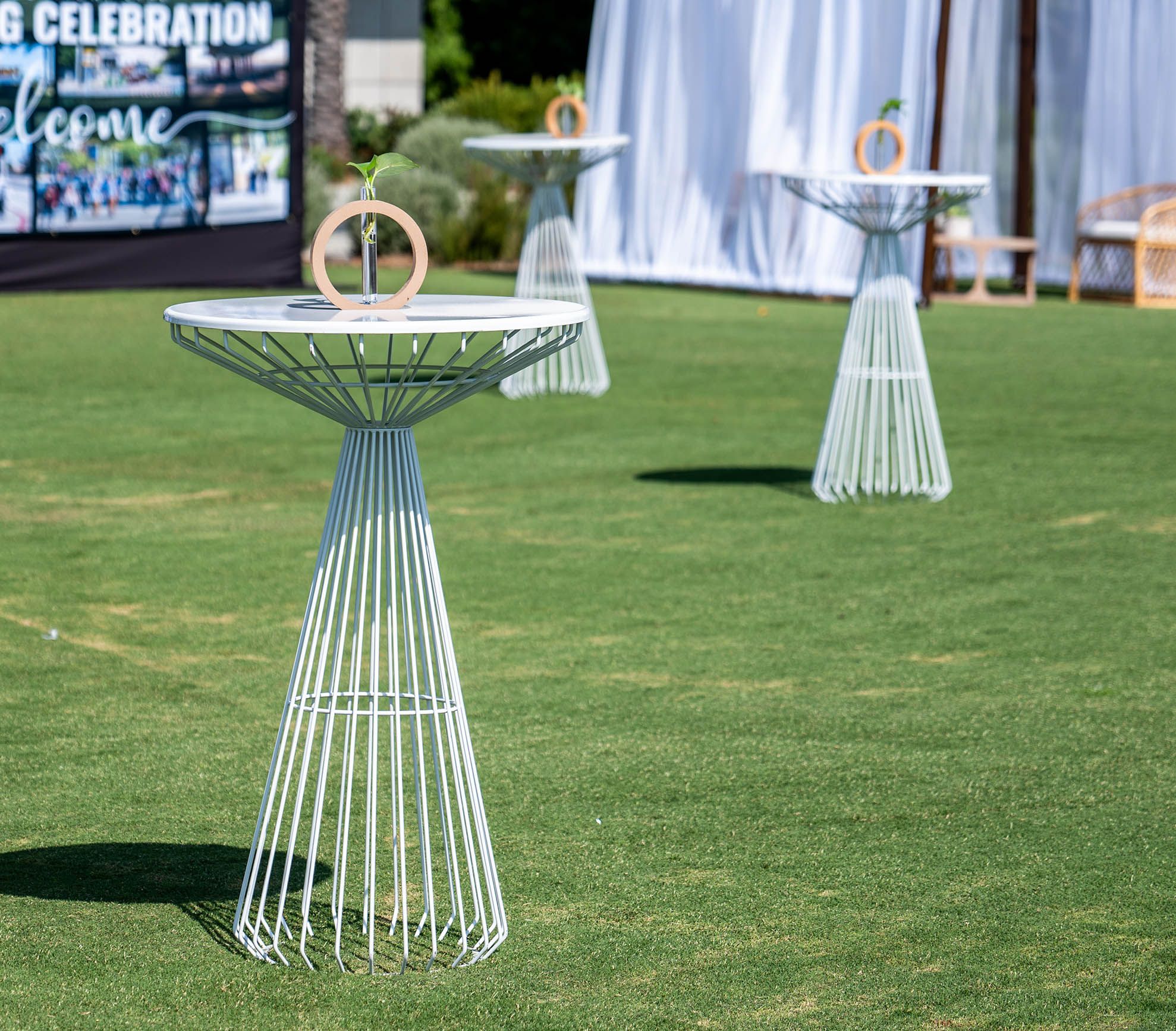 Hawaii White Metal Table - Hundred House pertaining to