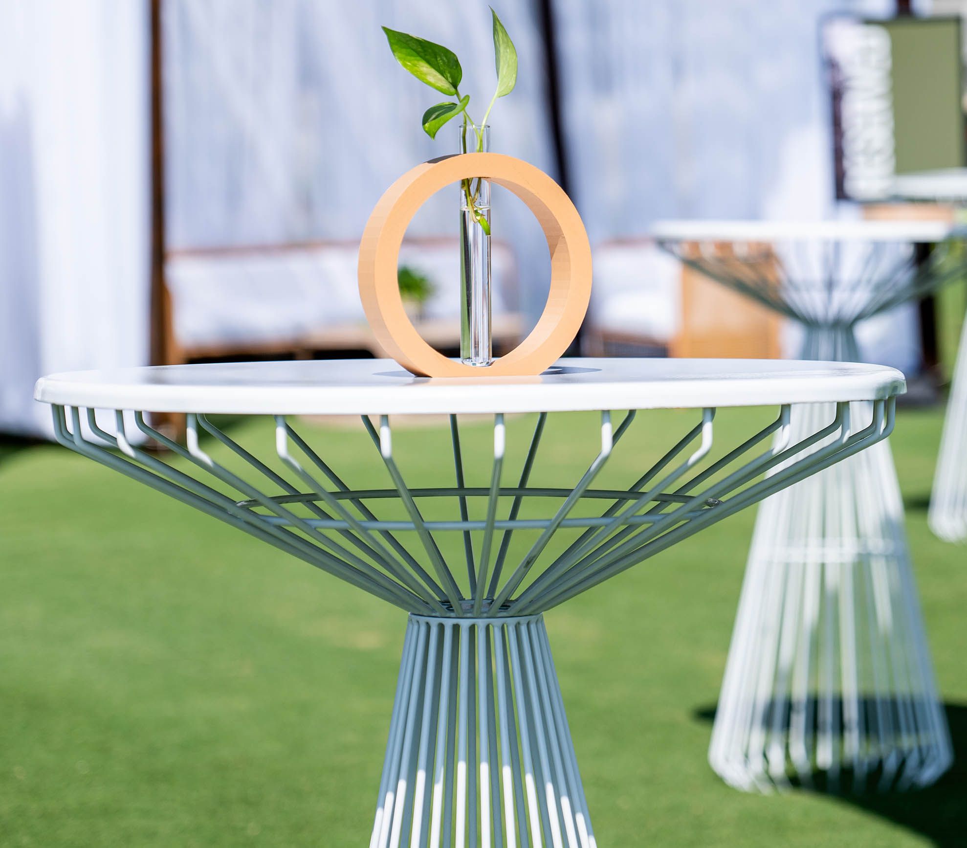 Hawaii White Metal Table - Hundred House with regard to