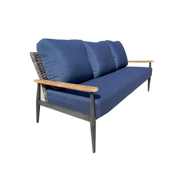 Higreen Outdoor Manbo Wicker Aluminum Outdoor Sofa Couch With Acrylic ... with A Closer Look at the Monterey Spectrum Indigo Sofa's Innovative Design Features