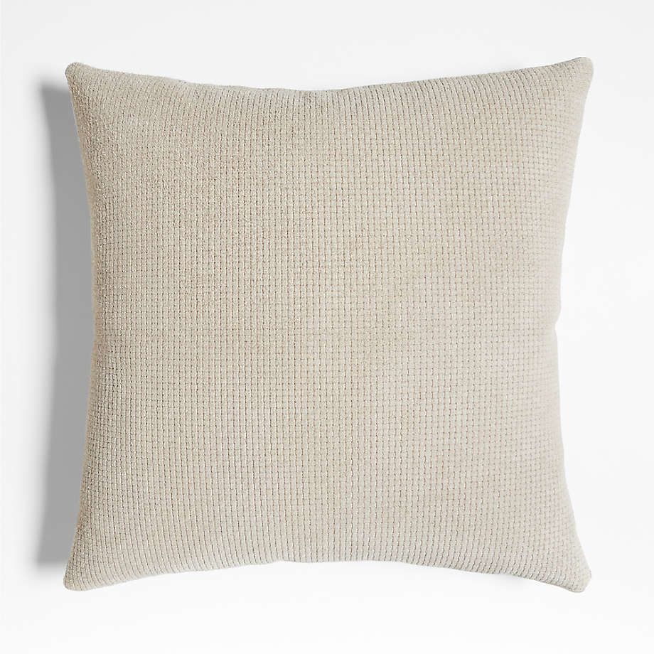 Jackson Taupe Basketweave Leather 23"X23" Decorative Throw Pillow With ... in