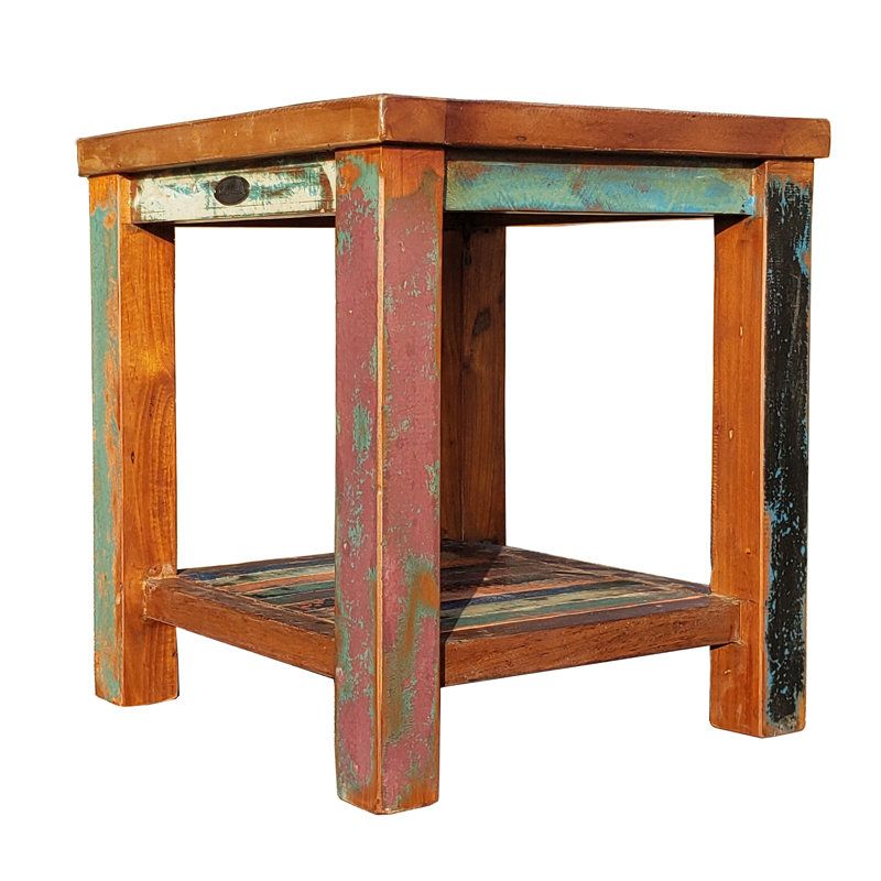 The Practical Beauty of Teak End Tables with Shelves from Seven Seas
