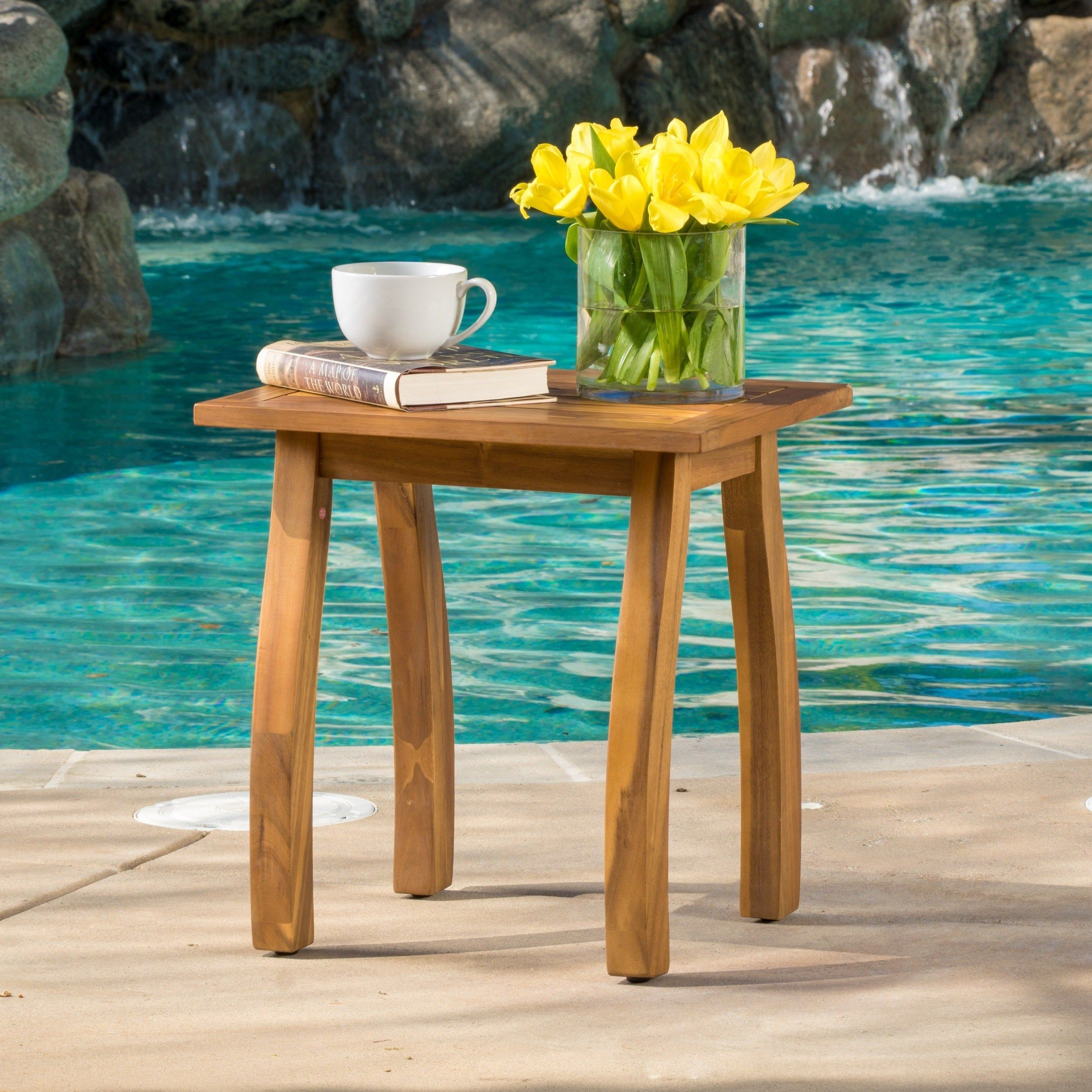 Lucca Outdoor Acacia Wood Side Table By Christopher Knight Home ... intended for