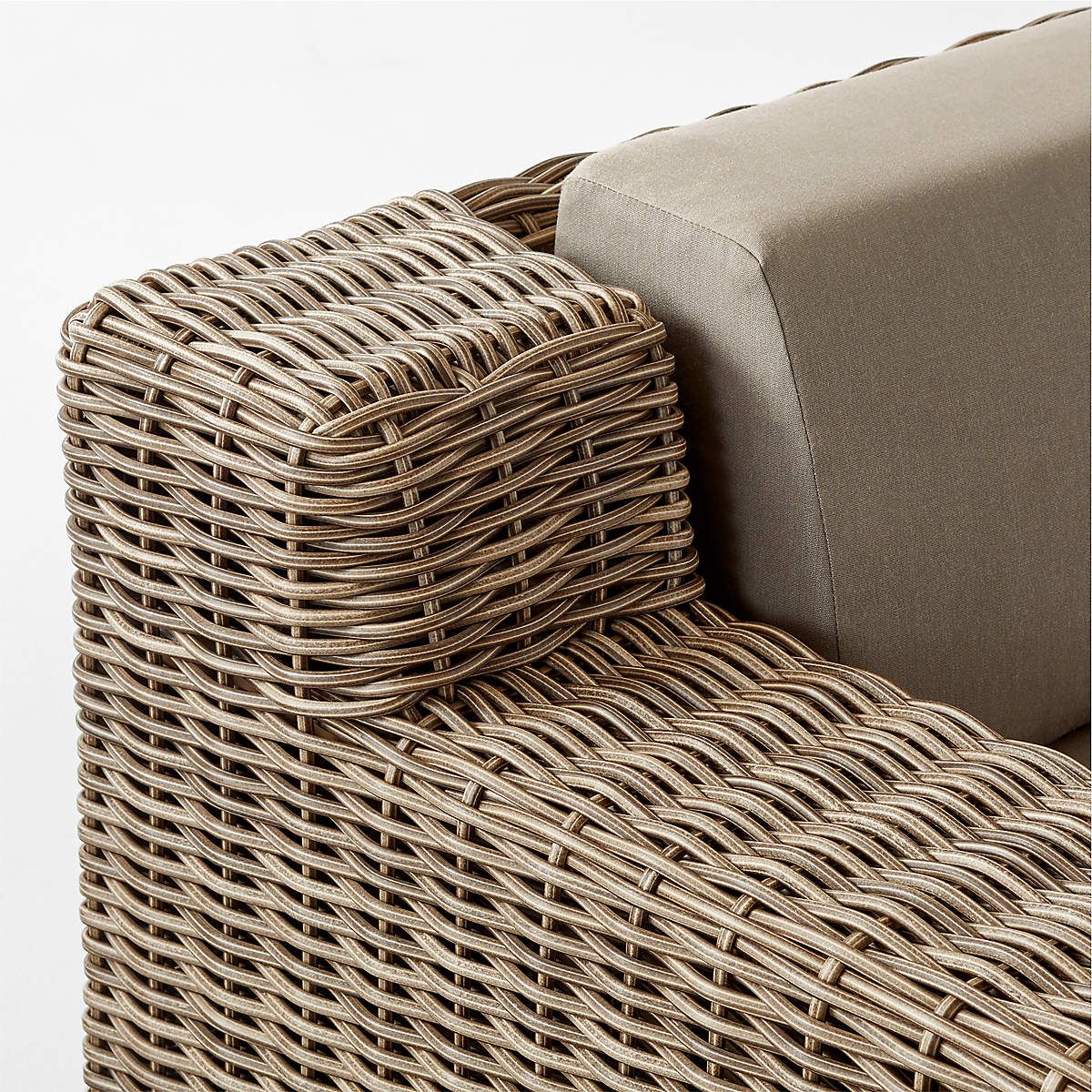 Maylin All-Weather Rattan Outdoor Left Chair With Grey Sunbrella ... intended for