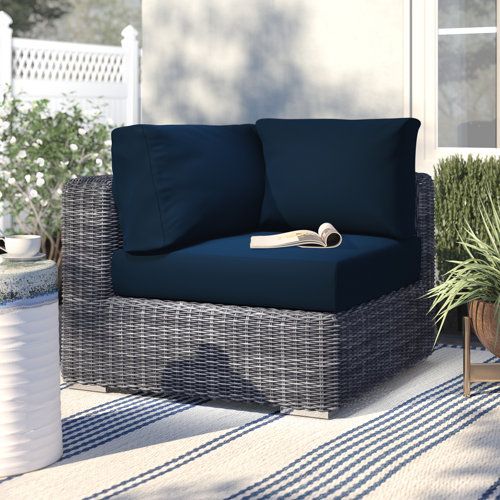 Modway Eei-1870-Gry-Nav Summon Wicker Rattan Outdoor Patio Sunbrella ... inside Discovering the Perfect Gray Sunbrella Rattan Corner Sofa for Your Patio