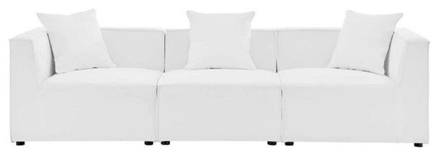 Modway Saybrook 3-Piece Fabric Upholstered Outdoor Patio Sectional Sofa ... regarding