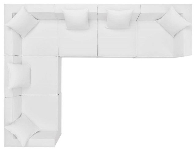 Modway Saybrook 6-Piece Modern Fabric Outdoor Patio Sectional Sofa In ... with regard to